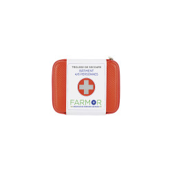 Trousse de secours bâtiment 4 à 6 personnes en PU orange fluo