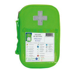 Trousse de secours école & centre aéré petit modèle en EVA vert fluo