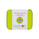 Trousse de secours véhicule 4 à 6 personnes en PU jaune fluo