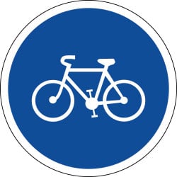 Panneau piste ou bande cyclable obligatoire - B22a