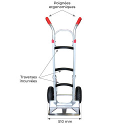 Diable aluminium dossier incurvé 250 kg - ST250S