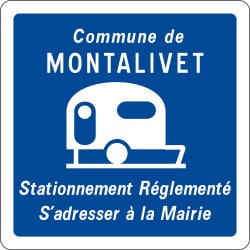 Panneau stationnement réglementé caravanes et autocaravanes - C23