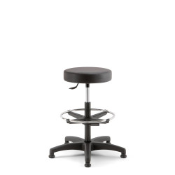 Tabouret technique ergonomique DUKE SOFT - similicuir noir