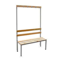 Banc vestiaire bois avec portes-manteaux