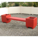 Banc béton avec jardinières - Acajou