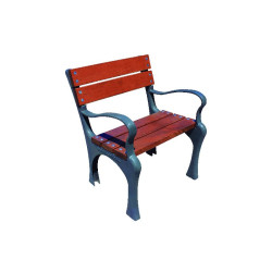 Chaise publique écologique en composite couleur bois ou vert - Arnia