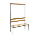 Banc vestiaire bois avec portes-manteaux