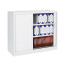 Armoire basse monobloc portes rideaux