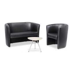 Fauteuil KOS - simili cuir noir