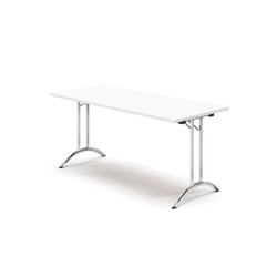 Table rectangulaire pliante et empilable avec pieds incurvés