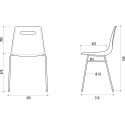 Chaise Campus à coque polypropylène M2 et structure acier