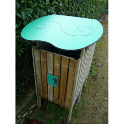 Lot de 2 poubelle de tri sélectif de 100L avec toit pour espace vert