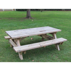 Table pique nique bois longueur 2 m Fontou - Loisirs Aménagements