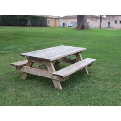 Table pique nique bois longueur 2 m Fontou - Loisirs Aménagements