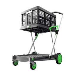 Chariot pliant Clax équipé d'une caisse pliable - 60 kg