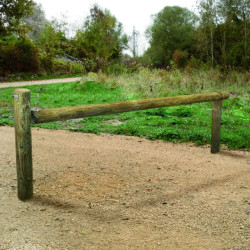 Barrière pivotante bois Forestière ronde