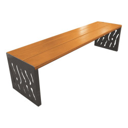 Banquette urbaine bicolore en bois et métal couleurs au choix