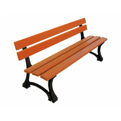 Banc publique en bois et acier traditionnel modèle Procity Mora