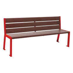 Banc plastique recyclé et acier Silaos 6 lames