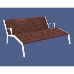 Chaise longue plastique recyclé et acier Silaos