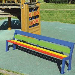 Banc multicolore en bois pour enfant maternelle et primaire