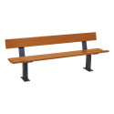 Banc urbain en lames de bois exotique et structure en acier