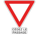 Panneau AB3a+M9c - Cédez le passage + panonceau cédez le passage