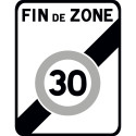 Panneau B51 - Sortie d'une zone 30