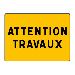 Panneau attention travaux KC122P temporaire