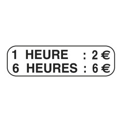 Panonceau de tarifs sur 2 lignes pour horodateur M6g