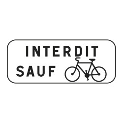 Panonceau d'interdiction sauf aux vélos M9v1