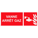 Panneau picto vanne arrêt gaz