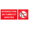 Panneau picto interdiction de fumer et vapoter