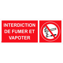 Panneau picto interdiction de fumer et vapoter