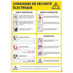 Panneau consignes sécurité électrique