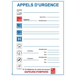 Panneau appels d'urgence