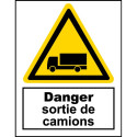 Panneau danger sortie de camion