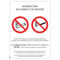 Panneau interdiction de fumer et de vapoter picto et loi