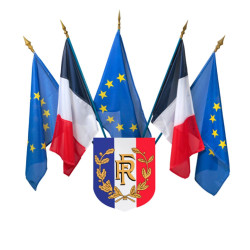 Kit écusson RF et 5 drapeaux (2 FR &amp; 3 EU)