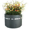 Bac à fleurs pour ville look moderne avec bande design en inox Aro