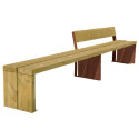 Banc d'extérieur avec banquette en Corten et bois - Benito Gav