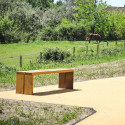 Banquette d'extérieur en Corten et bois - Benito Gavarres UM311