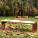 Banquette d'extérieur en Corten et bois - Benito Gavarres UM311