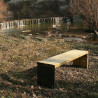 Banquette d'extérieur en Corten et bois - Benito Gavarres UM311