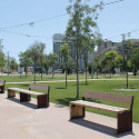 Banc d'extérieur en Corten et bois - Benito Gavarres UM311R