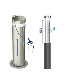 Borne escamotable à clé avec option LED