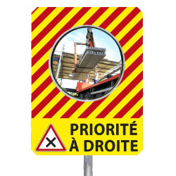 Miroir de chantier temporaire personnalisé 90° - Economique