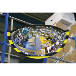 Demi miroir pour entrepôt et logistique vision 180° noir et jaune