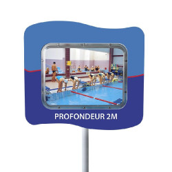 Miroir de surveillance piscine inox personnalisable