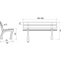 Banc public en bois exotique Burgos